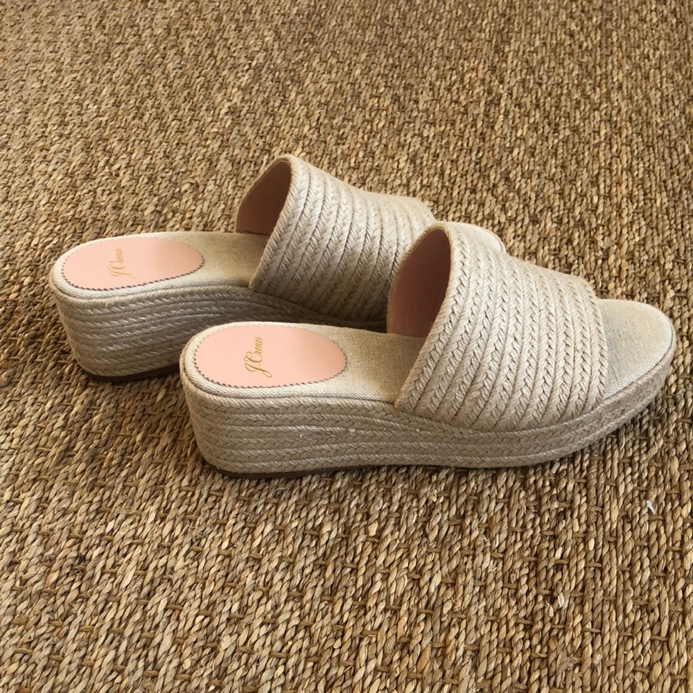 Jcrew, Platform braided Slides. Size 9.5